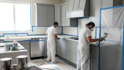 Cabinet painting in Nashville, TN by Nashville Paint Pros for durable kitchen and bath finishes