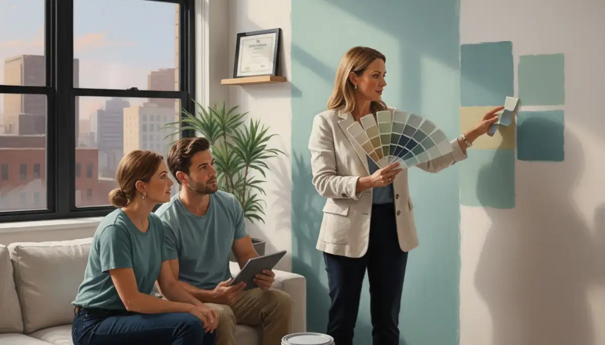 Nashville, TN color consultation for painting services with paint swatches and home palette selection