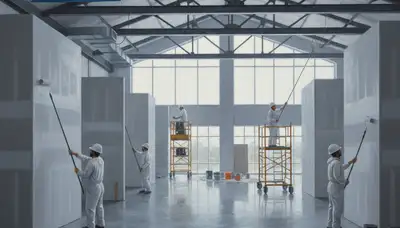 Nashville, TN commercial painting crew applying durable exterior coatings to a business property