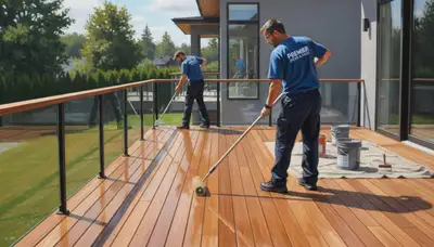 Deck sealing service in Nashville, TN protecting a wooden deck from weather and UV damage