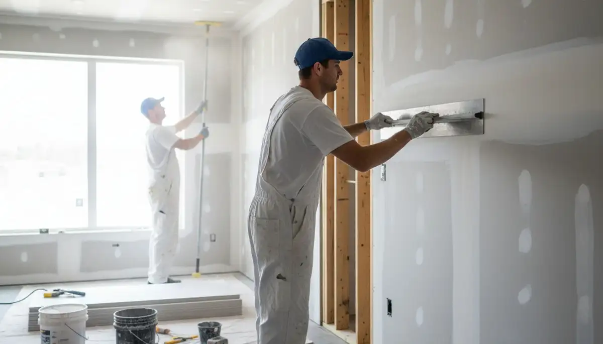 Drywall repair in Nashville, TN by Nashville Paint Pros fixing cracked, damaged interior walls