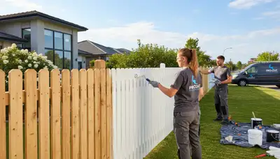 Nashville, TN fence painting by professionals for wood or metal fences on a residential property