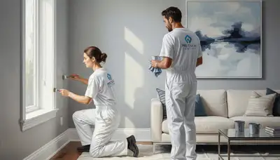 Nashville, TN painters repairing wall scuffs and scratches with professional paint touch-up service