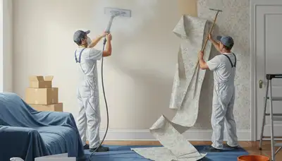Wallpaper removal service in Nashville, TN by Nashville Paint Pros, preparing walls for repainting
